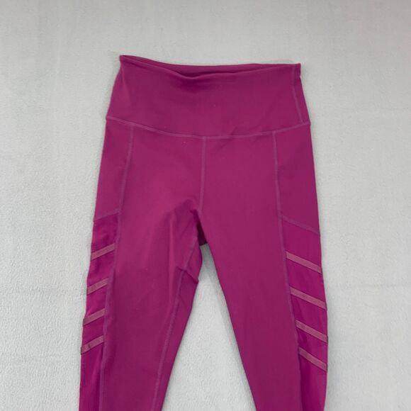 BuffBunny Gym Leggins Womens Size Small Side Mesh Panel Pink Yoga High Waist - Picture 2 of 13